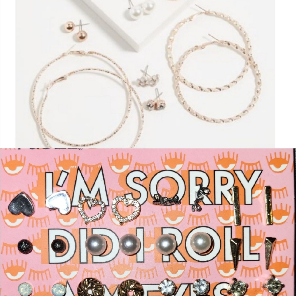 NWT 9 pack Hoops and Studs + 20Pack Rue21 earring set